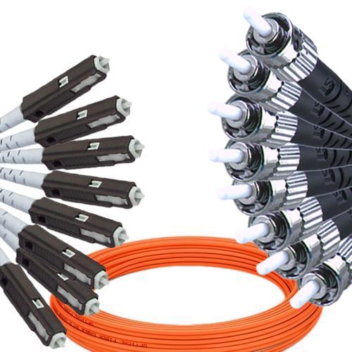 8 Fiber MU/UPC to ST/UPC Patch Cord OM2 50/125 Multimode