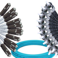 12 Fiber MU/UPC to ST/UPC Patch Cord OM3 50/125 Multimode