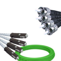 4 Fiber MU/UPC to ST/UPC Patch Cord OM5 50/125 Multimode