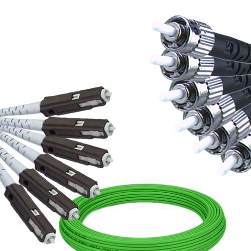 6 Fiber MU/UPC to ST/UPC Patch Cord OM5 50/125 Multimode