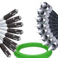 8 Fiber MU/UPC to ST/UPC Patch Cord OM5 50/125 Multimode