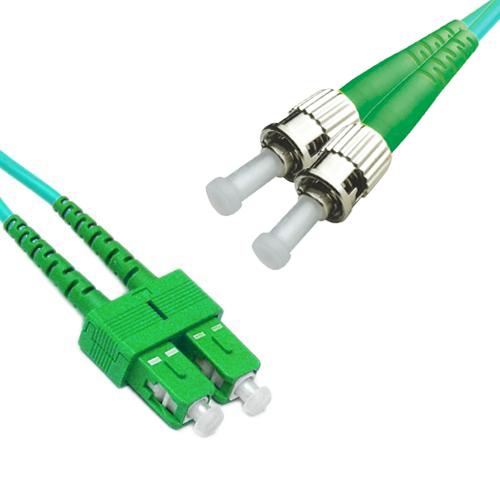 SC/APC to ST/APC Patch Cord OM3 50/125 Multimode Duplex