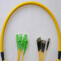 6 Fiber SC/APC to ST/UPC Patch Cord OS2 9/125 Singlemode