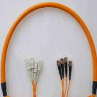 4 Fiber SC/UPC to ST/UPC Patch Cord OM1 62.5/125 Multimode