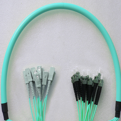 12 Fiber SC/UPC to ST/UPC Patch Cord OM3 50/125 Multimode