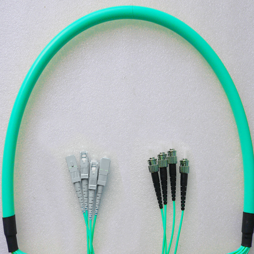 4 Fiber SC/UPC to ST/UPC Patch Cord OM3 50/125 Multimode