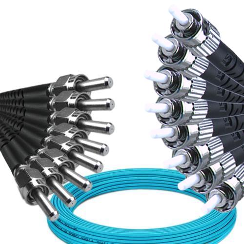 8 Fiber SMA905/UPC to ST/UPC Patch Cord OM3 50/125 Multimode