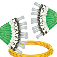 8 Fiber ST/APC to ST/APC Patch Cord OS2 9/125 Singlemode