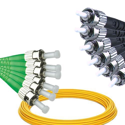 6 Fiber ST/APC to ST/UPC Patch Cord OS2 9/125 Singlemode
