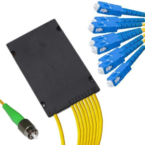 1x8 Module PLC Splitter FC/APC to SC/UPC 9/125 Singlemode