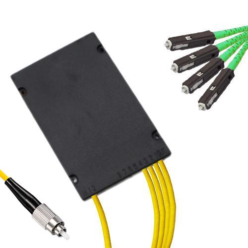 1x4 Module PLC Splitter FC/UPC to MU/APC 9/125 Singlemode