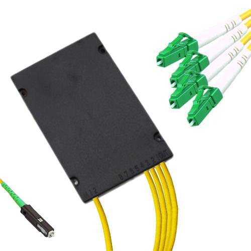 1x4 Module PLC Splitter MU/APC to LC/APC 9/125 Singlemode