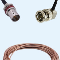 75 Ohm BNC Front Mount Bulkhead Female to BNC Male Right Angle RG179 RF RF Cable
