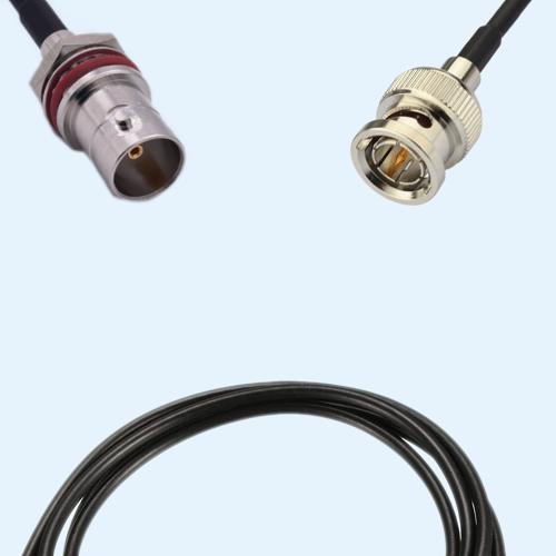 75 Ohm BNC Front Mount Bulkhead Female to BNC Male RG174 RF Cable Assembly
