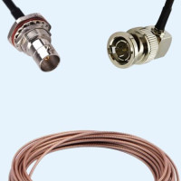 75 Ohm BNC Bulkhead Female With O-ring to BNC Male Right Angle RG179 RF RF Cable