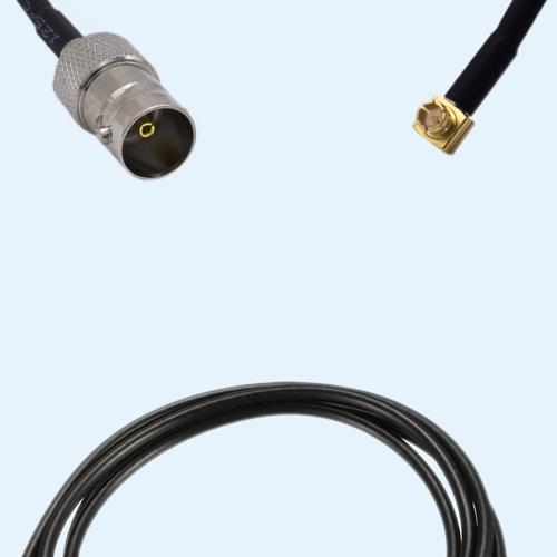 75 Ohm BNC Female to MCX Male Right Angle RG174 RF Cable Assembly