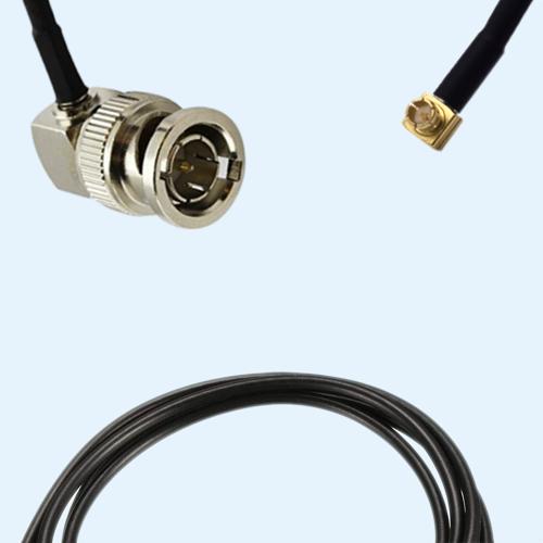 75 Ohm BNC Male Right Angle to MCX Male Right Angle RG174 RF Cable Assembly