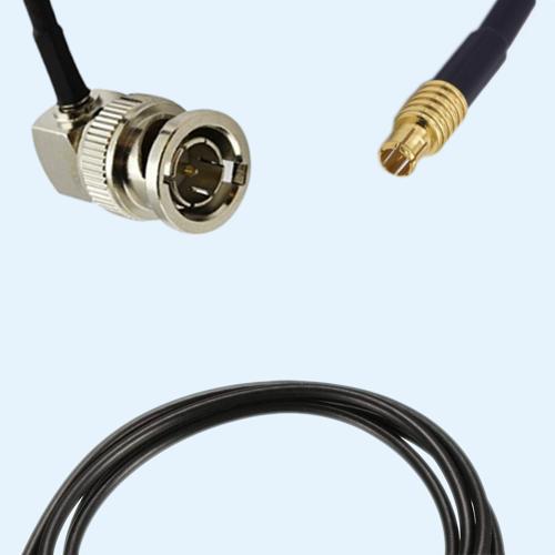 75 Ohm BNC Male Right Angle to MCX Male RG174 RF Cable Assembly