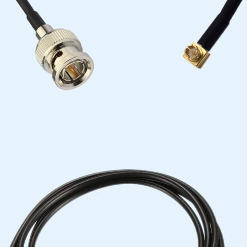 75 Ohm BNC Male to MCX Male Right Angle RG174 RF Cable Assembly