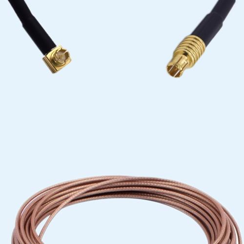 75 Ohm MCX Male Right Angle to MCX Male RG179 RF Cable Assembly