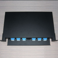 19inch 1U Rack Mount Patch Panel 12 Port 9/125 SM Quad LC/UPC Adapter