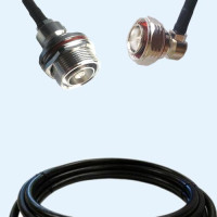 7/16 DIN Bulkhead Female to 7/16 DIN Male Right Angle LMR240 Cable