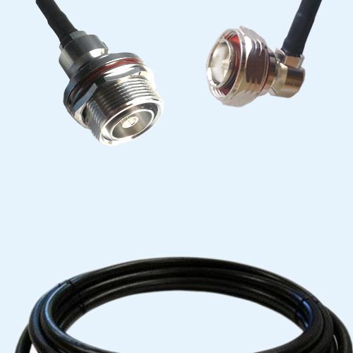 7/16 DIN Bulkhead Female to 7/16 DIN Male Right Angle LMR240FR Cable