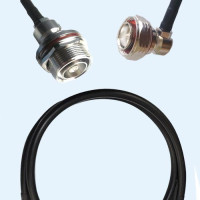 7/16 DIN Bulkhead Female to 7/16 DIN Male Right Angle RG223 Cable