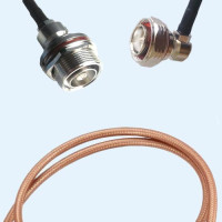 7/16 DIN Bulkhead Female to 7/16 DIN Male Right Angle RG400 Cable