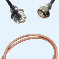 7/16 DIN Bulkhead Female to 7/16 DIN Male RG400 RF Cable Assembly
