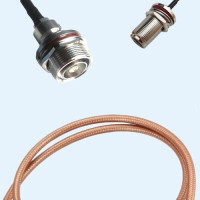 7/16 DIN Bulkhead Female to N Bulkhead Female RG400 RF Cable Assembly
