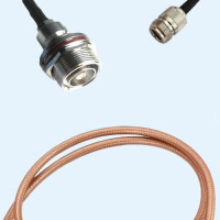 7/16 DIN Bulkhead Female to N Female RG400 RF Cable Assembly