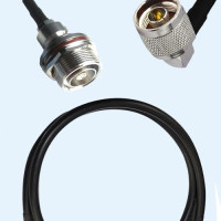 7/16 DIN Bulkhead Female to N Male Right Angle RG223 RF Cable Assembly