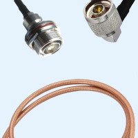 7/16 DIN Bulkhead Female to N Male Right Angle RG400 RF Cable Assembly