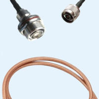 7/16 DIN Bulkhead Female With O-ring to N Male RG142 RF Cable Assembly