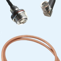 7/16 DIN Bulkhead Female to QMA Male Right Angle RG142 RF RF Cable