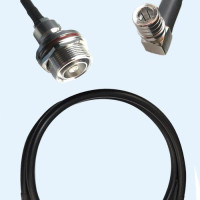 7/16 DIN Bulkhead Female to QMA Male Right Angle RG223 RF RF Cable