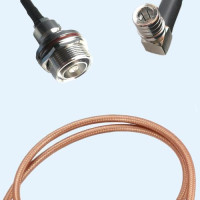 7/16 DIN Bulkhead Female to QMA Male Right Angle RG400 RF RF Cable