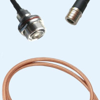 7/16 DIN Bulkhead Female to QMA Male RG142 RF Cable Assembly