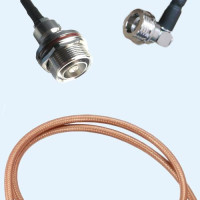7/16 DIN Bulkhead Female to QN Male Right Angle RG142 RF RF Cable