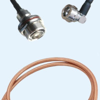 7/16 DIN Bulkhead Female to QN Male Right Angle RG400 RF RF Cable