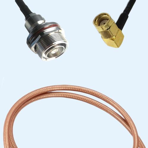 7/16 DIN Bulkhead Female to RP SMA Male Right Angle RG142 RF RF Cable