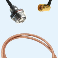 7/16 DIN Bulkhead Female to SMA Male Right Angle RG142 RF RF Cable