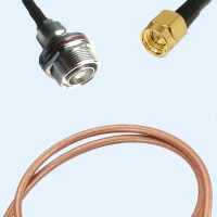 7/16 DIN Bulkhead Female to SMA Male RG400 RF Cable Assembly