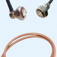 7/16 DIN Male Right Angle to 7/16 DIN Male RG400 RF Cable Assembly