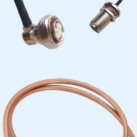 7/16 DIN Male Right Angle to N Bulkhead Female RG142 RF Cable Assembly