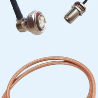 7/16 DIN Male Right Angle to N Bulkhead Female RG400 RF Cable Assembly
