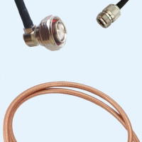 7/16 DIN Male Right Angle to N Female RG142 RF Cable Assembly