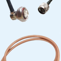 7/16 DIN Male Right Angle to N Male RG400 RF Cable Assembly