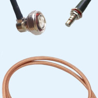7/16 DIN Male Right Angle to QMA Bulkhead Female RG142 RF RF Cable
